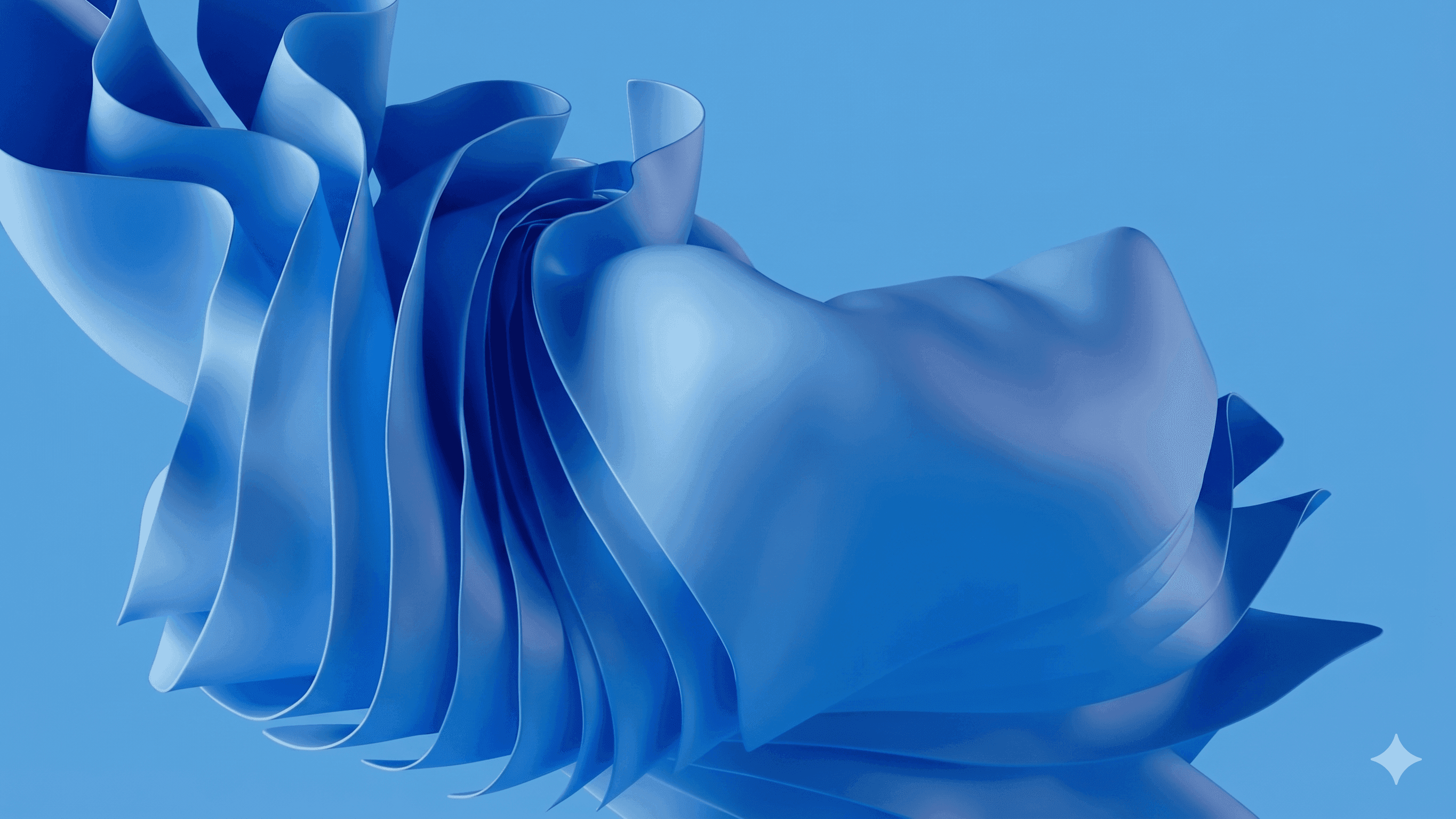 Abstract blue folded ribbons